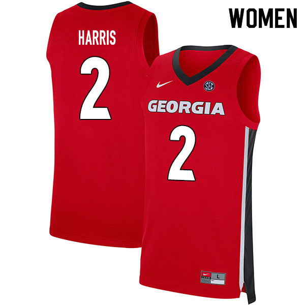 2020 Women #2 Jordan Harris Georgia Bulldogs College Basketball Jerseys Sale-Red - Click Image to Close